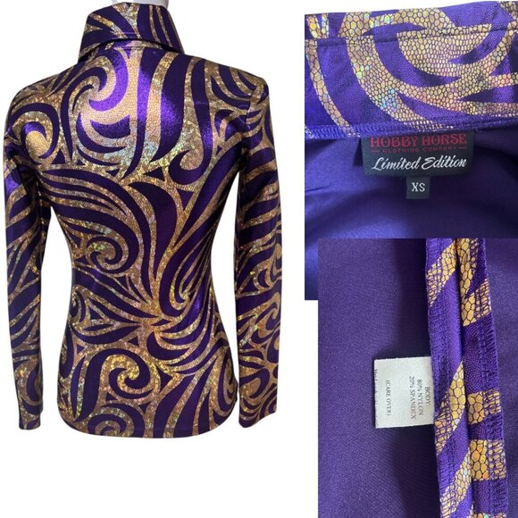 VINTAGE Y2K RARE EQUESTRIAN HOBBY HORSE WESTERN IRRIDESCEN JACKET X SMALL EUC #4 - Picture 4 of 4